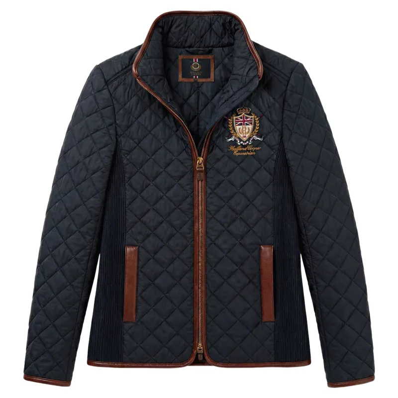 Holland Cooper Boughton Diamond Quilt Jacket in Ink Navy