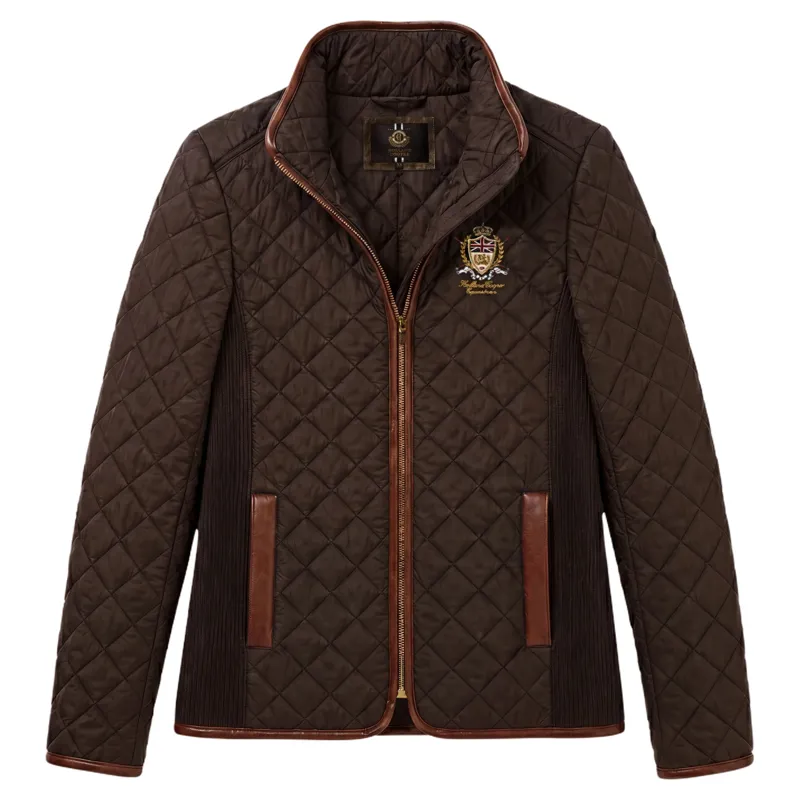 Holland Cooper Boughton Diamond Quilt Jacket in Walnut