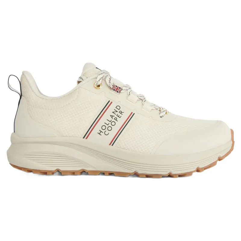 Holland Cooper Burghley Waterproof Trainer in Ecru