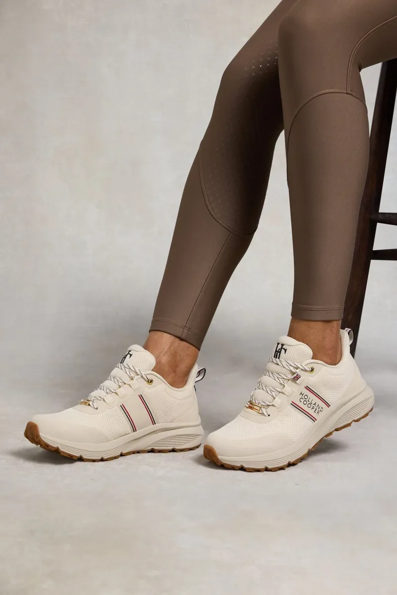 Holland Cooper Burghley Waterproof Trainer in Ecru-7