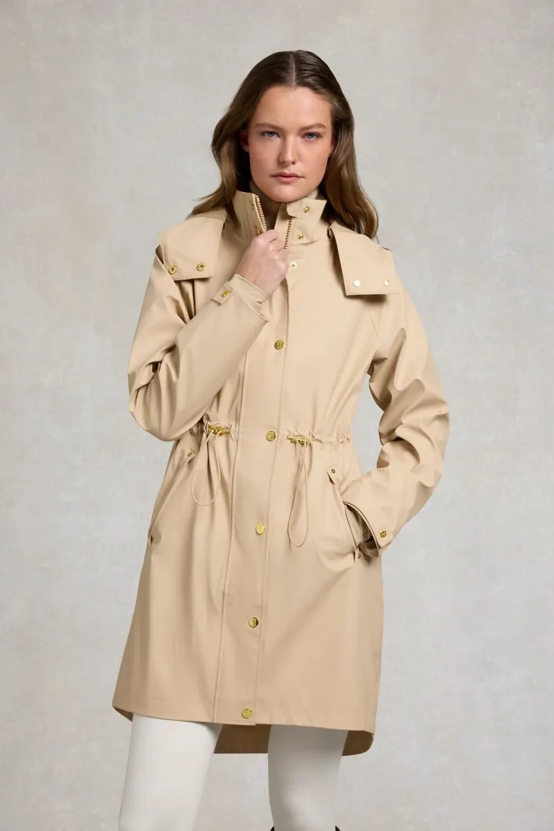 Holland Cooper Chartwell Rain Parka in Sand-3