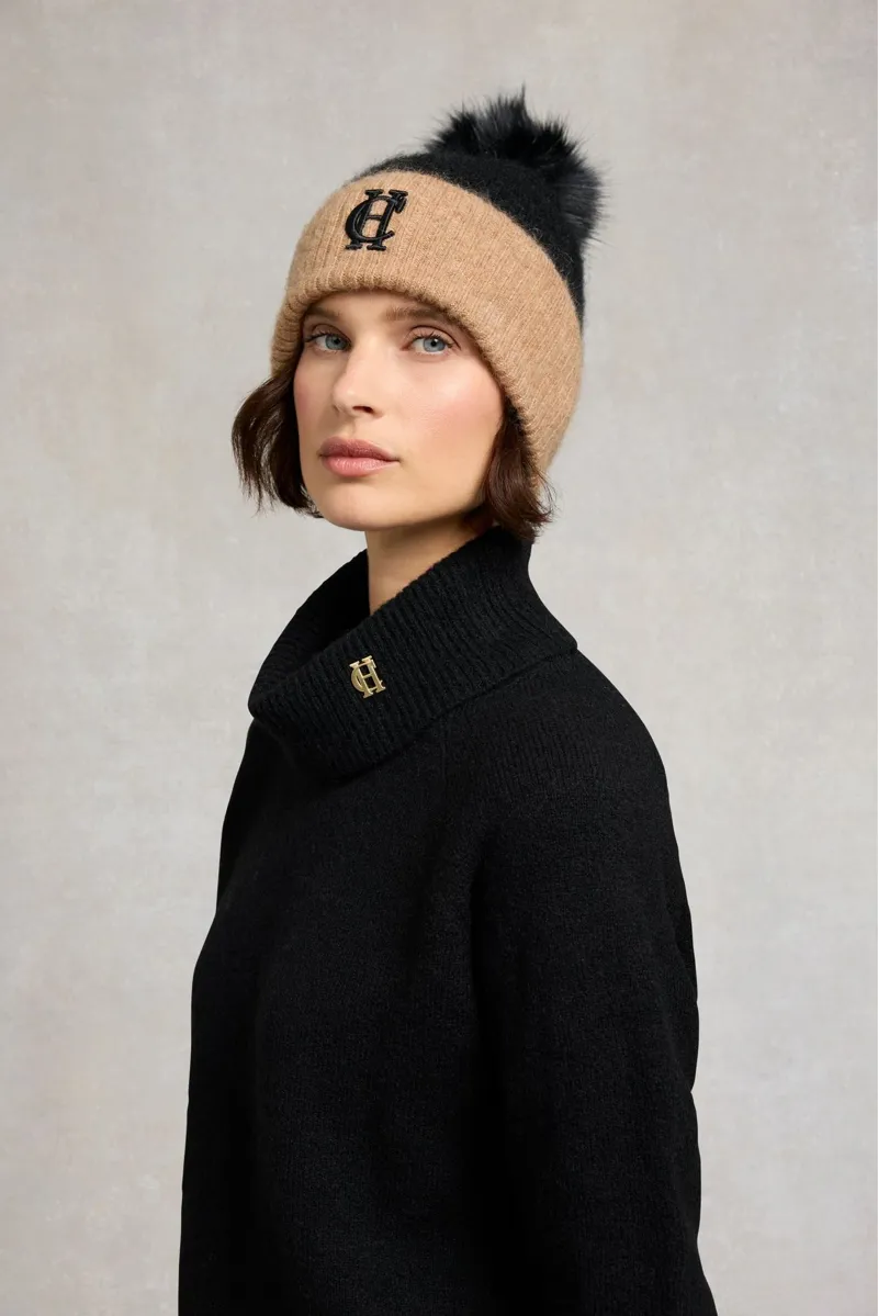 Holland Cooper Chelsea Bobble Hat in Black-2