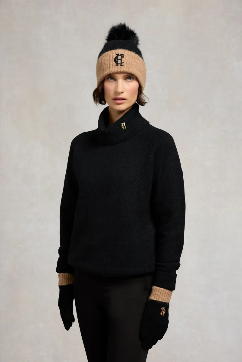 Holland Cooper Chelsea Bobble Hat in Black-3