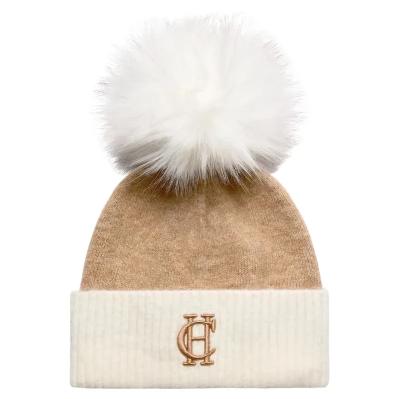 Holland Cooper Chelsea Bobble Hat in Camel