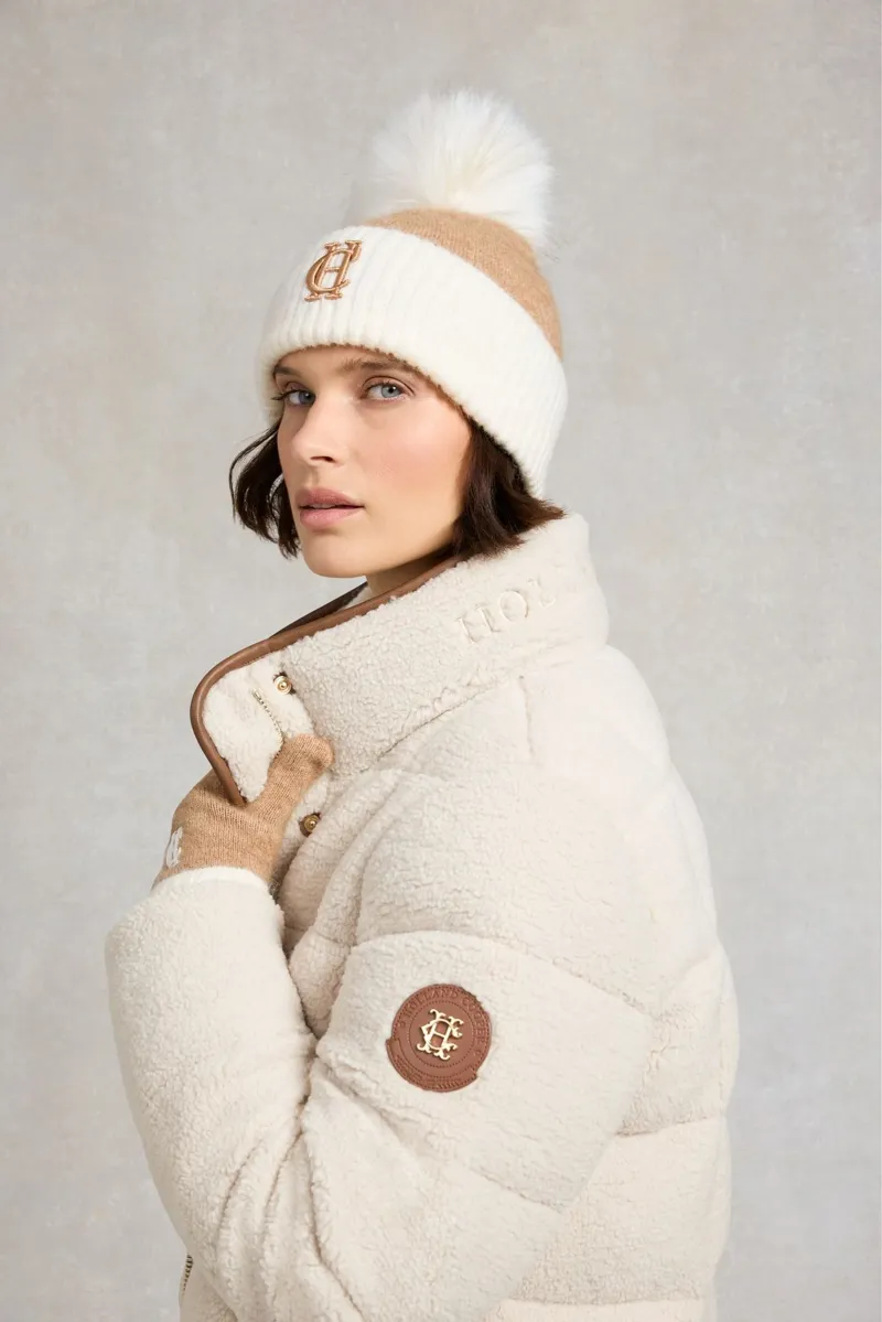 Holland Cooper Chelsea Bobble Hat in Camel-2