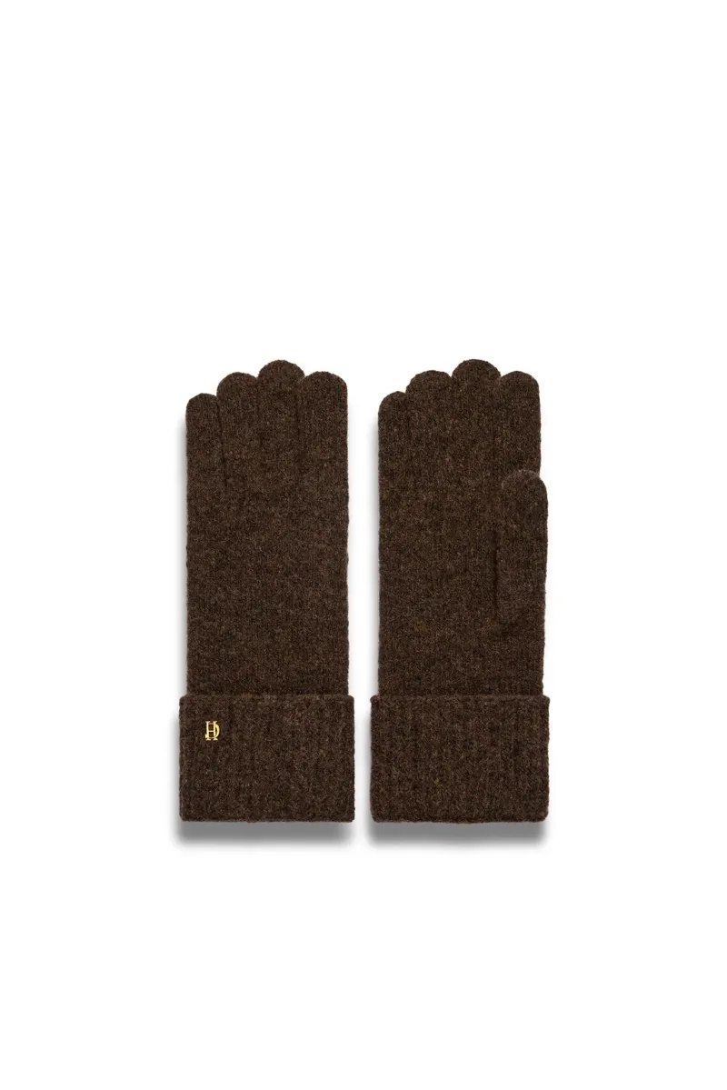 Holland Cooper Classic Logo Glove in Chocolate