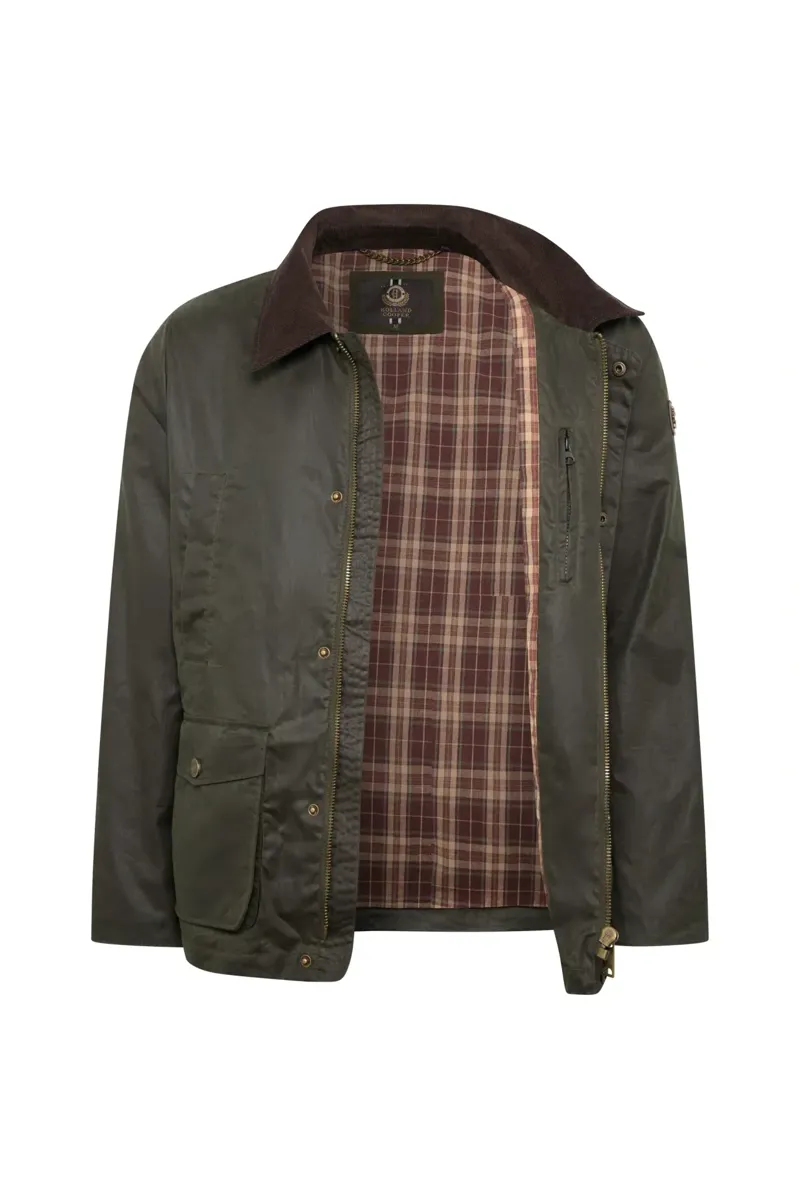 Holland Cooper Classic Wax Jacket Men's Moss-1