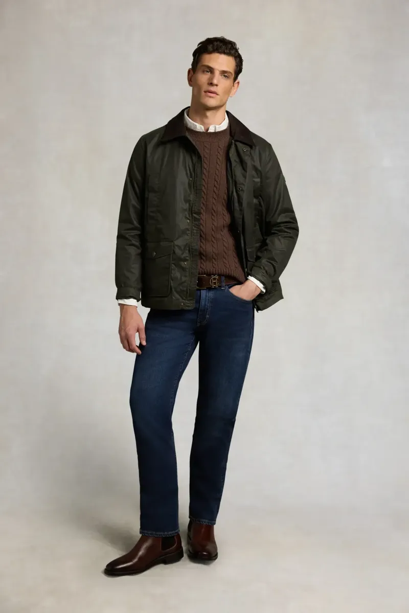 Holland Cooper Classic Wax Jacket Men's Moss-2