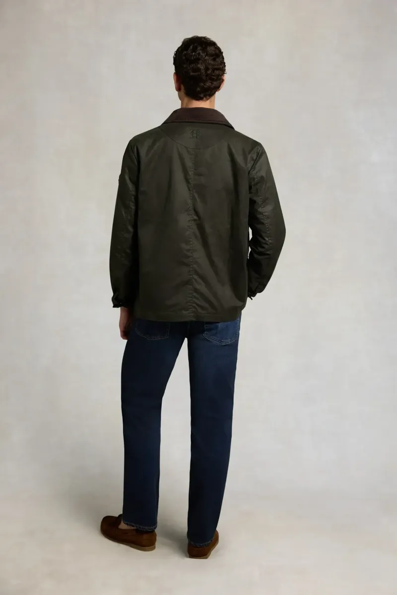 Holland Cooper Classic Wax Jacket Men's Moss-4