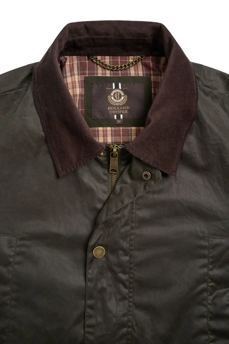 Holland Cooper Classic Wax Jacket Men's Moss-5