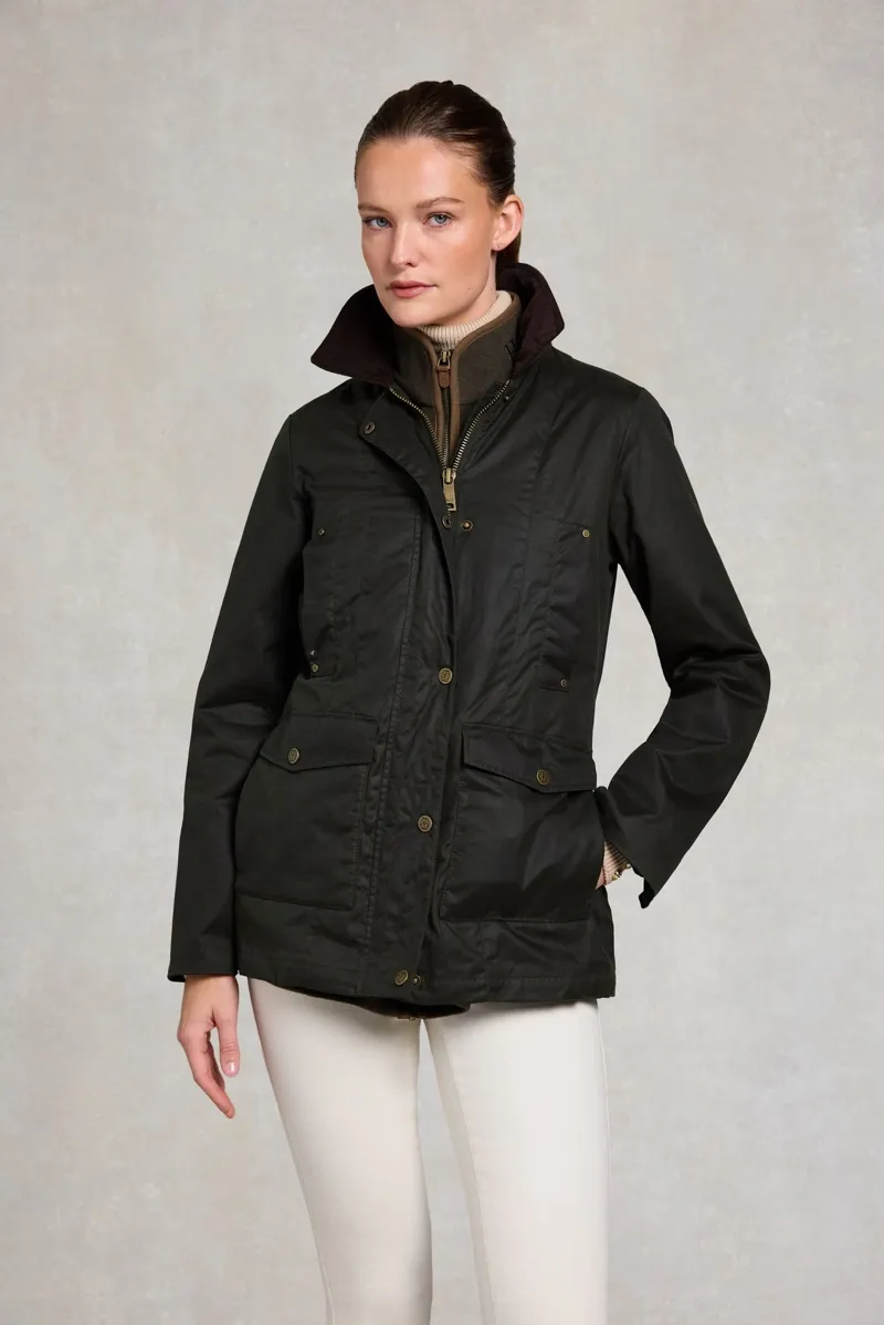 Holland Cooper Classic Waxed Jacket in Dark Olive-5