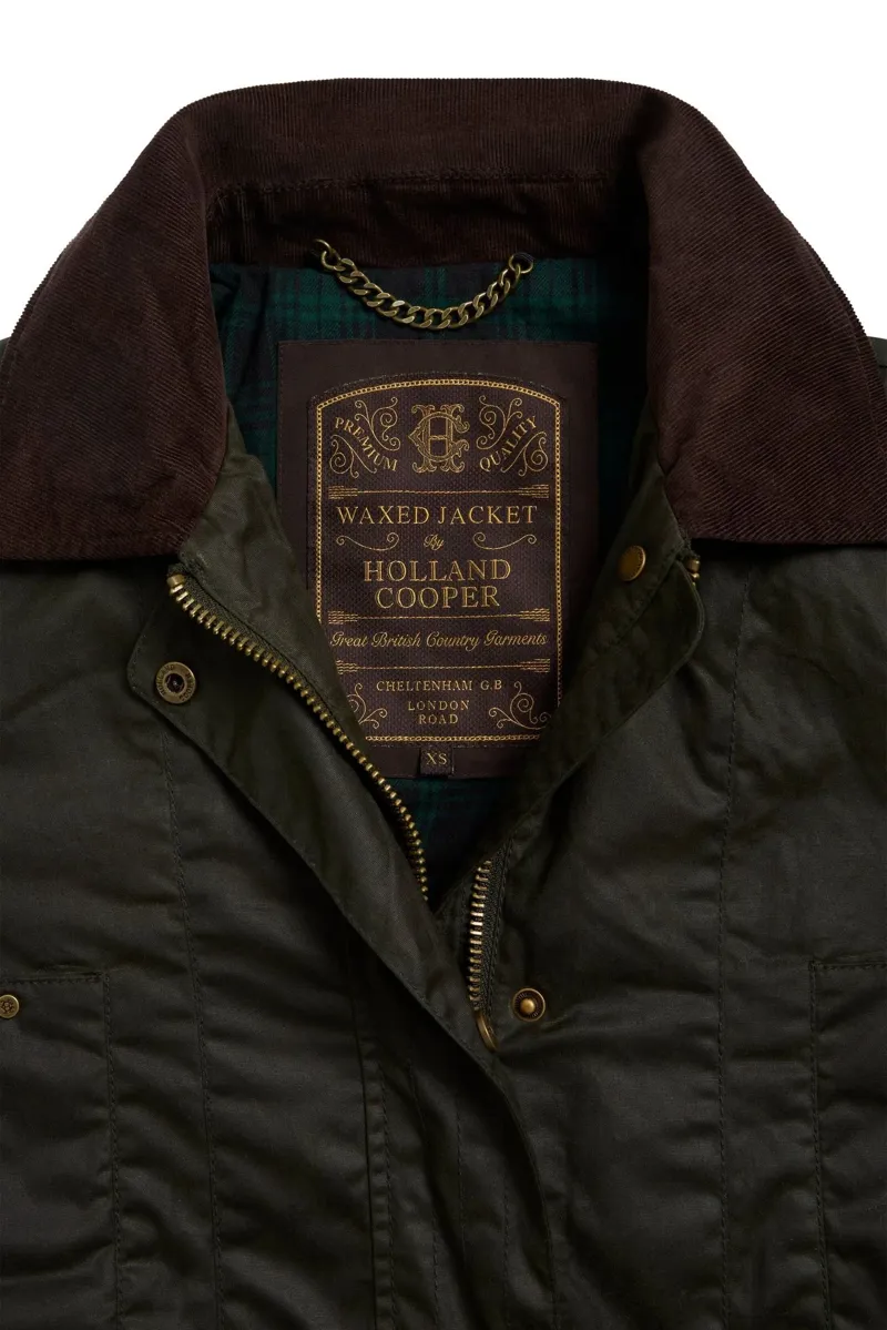 Holland Cooper Classic Waxed Jacket in Dark Olive-7