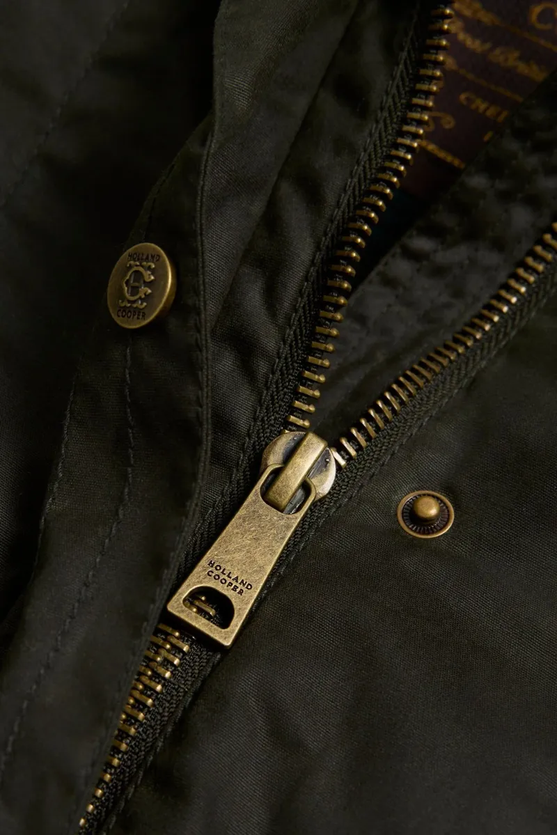Holland Cooper Classic Waxed Jacket in Dark Olive-8