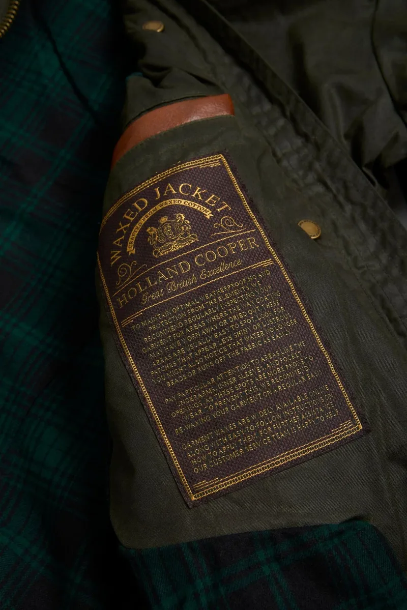 Holland Cooper Classic Waxed Jacket in Dark Olive-9