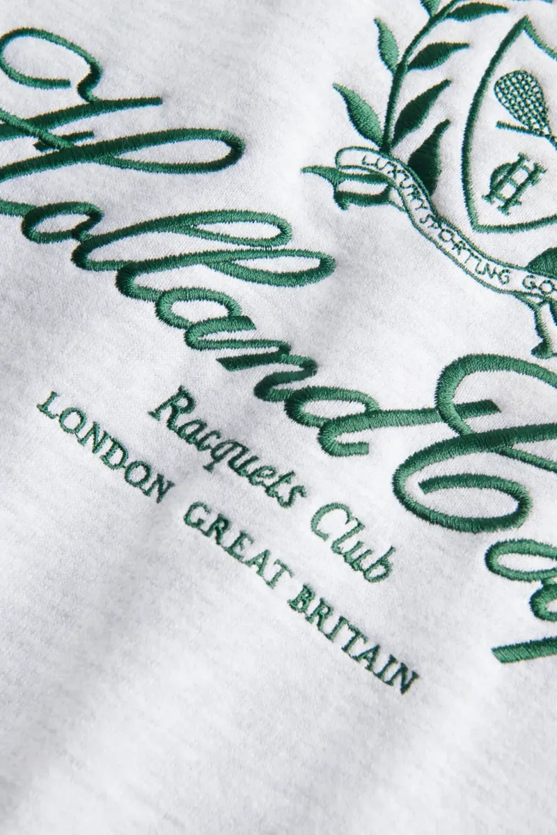 Holland Cooper Collegiate Crew Neck Sweat in Ice Marl-5