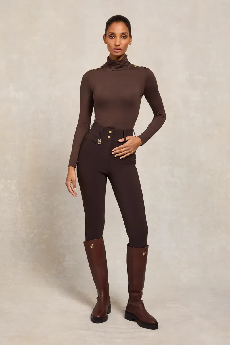 Holland Cooper Contour Trousers in Chocolate-1
