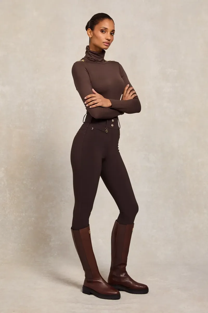 Holland Cooper Contour Trousers in Chocolate-3