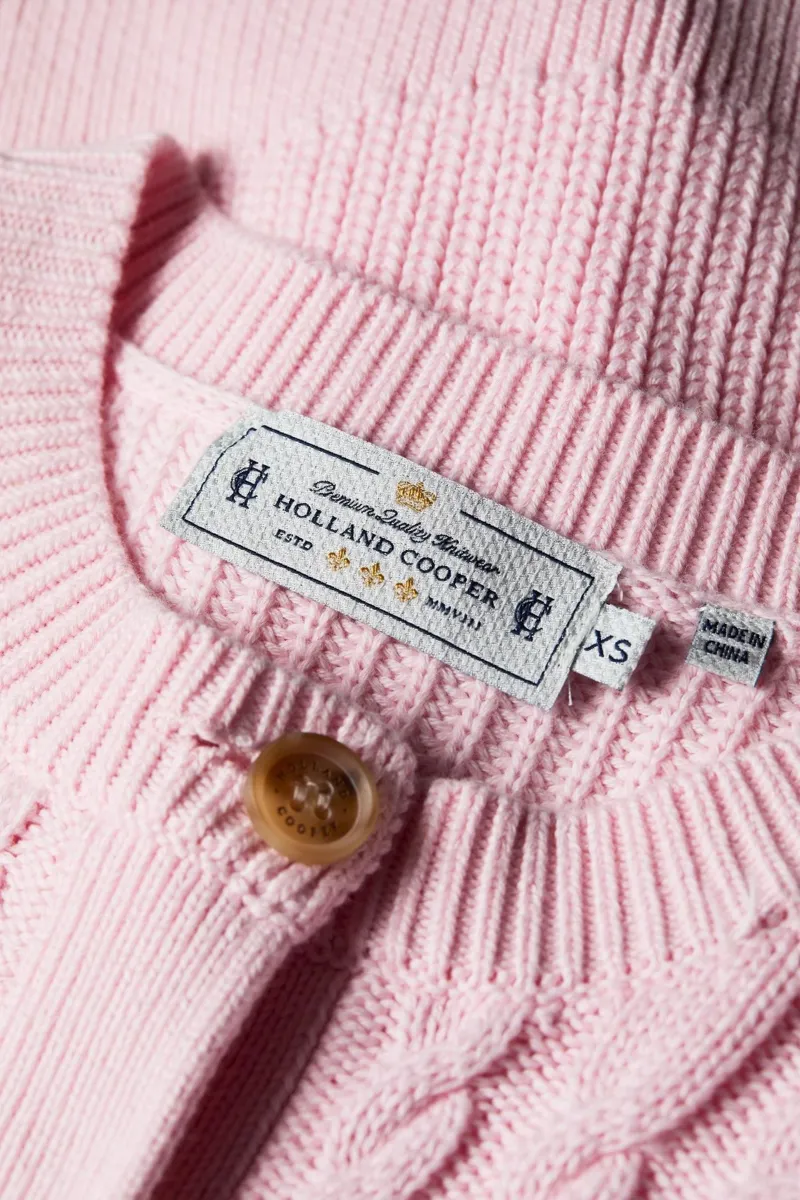 Holland Cooper Cotswold Cardigan in Soft Pink-5