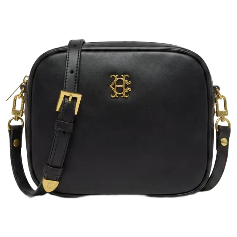 Holland Cooper Country Camera Bag in Black Leather