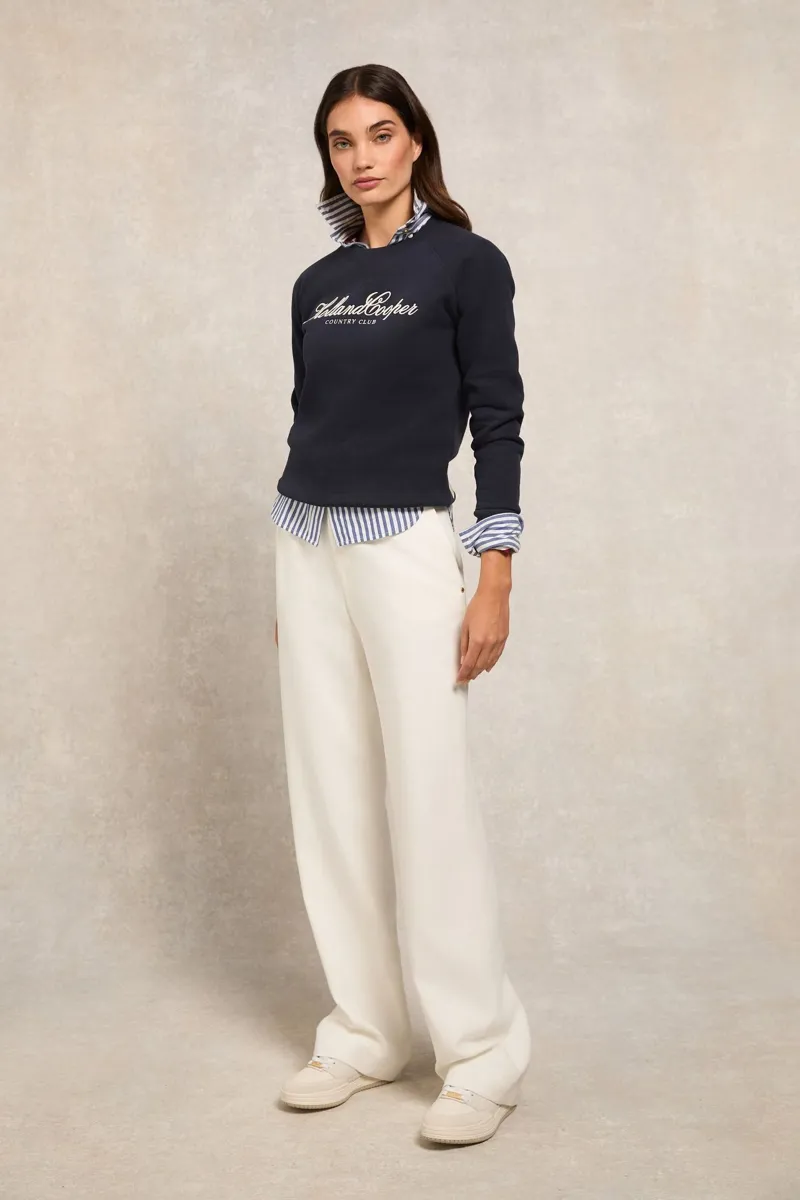 Holland Cooper Country Club Crew Sweat in Ink Navy-1