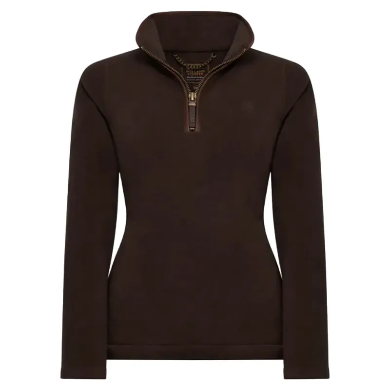 Holland Cooper Country Fleece Quarter Zip in Chocolate