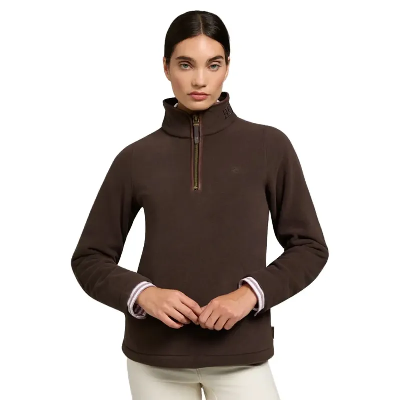 Holland Cooper Country Fleece Quarter Zip in Chocolate-4