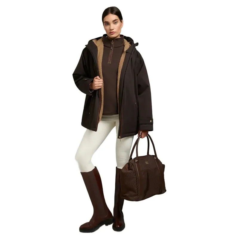 Holland Cooper Country Fleece Quarter Zip in Chocolate-5