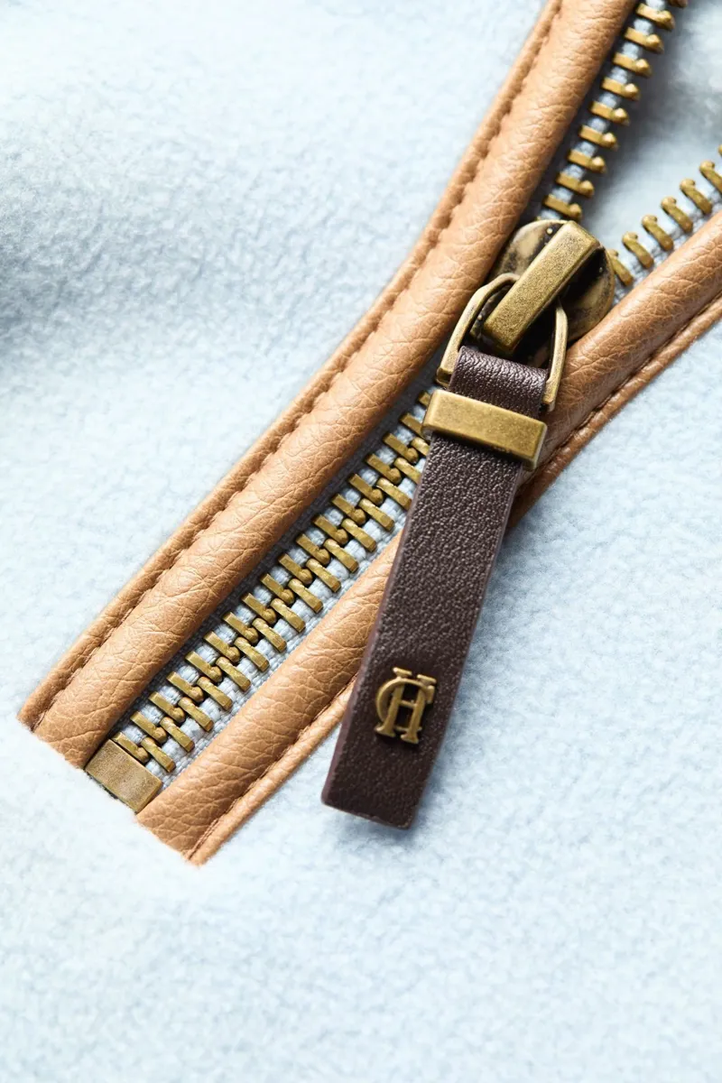 Holland Cooper Country Fleece Quarter Zip in Pale Blue-5