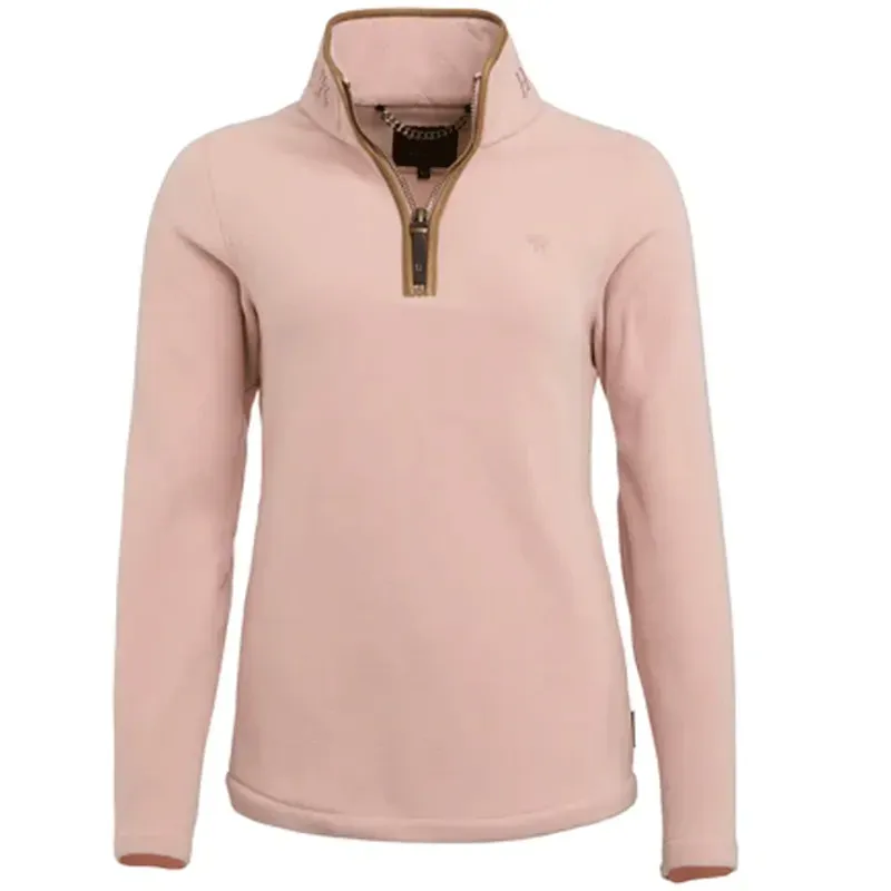 Holland Cooper Country Fleece Quarter Zip in Soft Pink