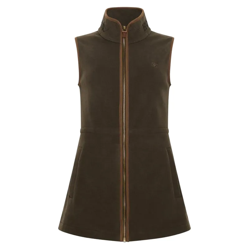 Holland Cooper Country Longline Fleece Gilet in Khaki