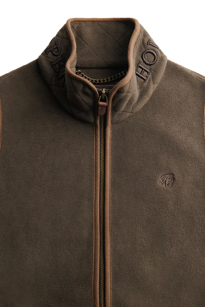 Holland Cooper Country Longline Fleece Gilet in Khaki-5