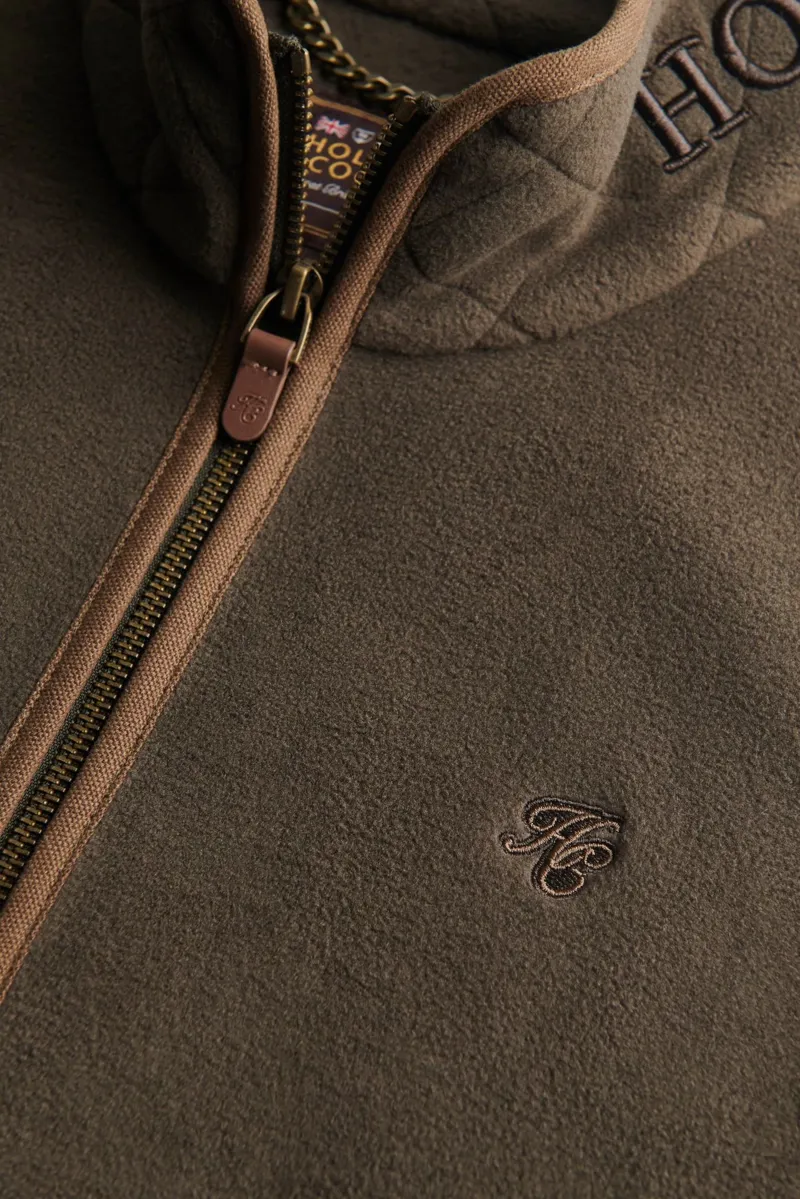 Holland Cooper Country Longline Fleece Gilet in Khaki-6
