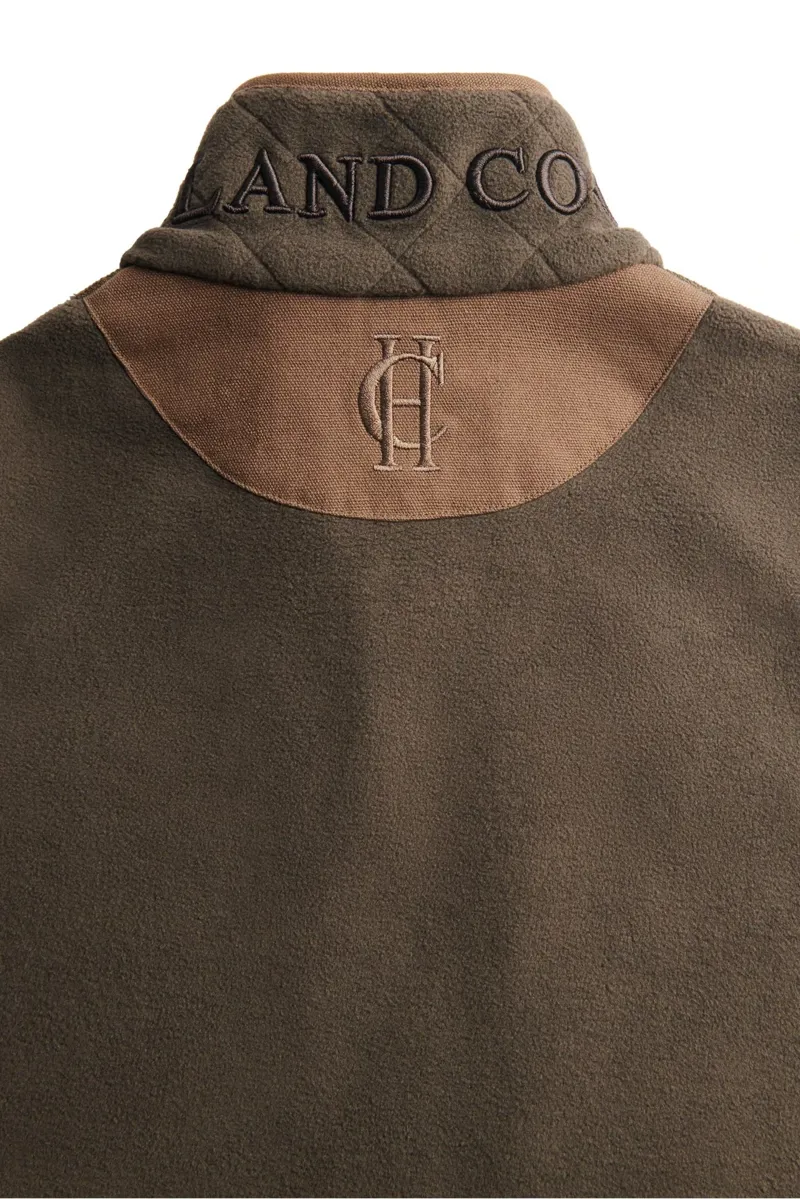 Holland Cooper Country Longline Fleece Gilet in Khaki-7