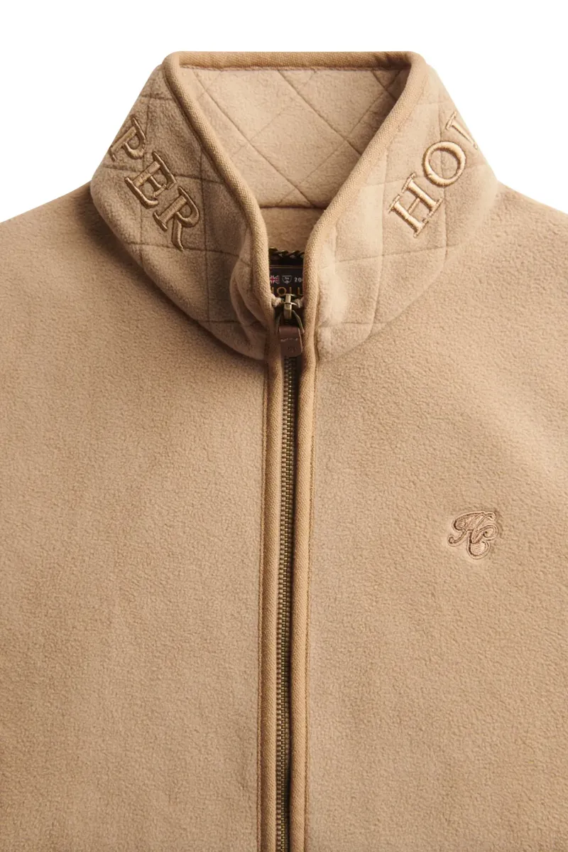 Holland Cooper Country Longline Fleece Gilet in Sand-3