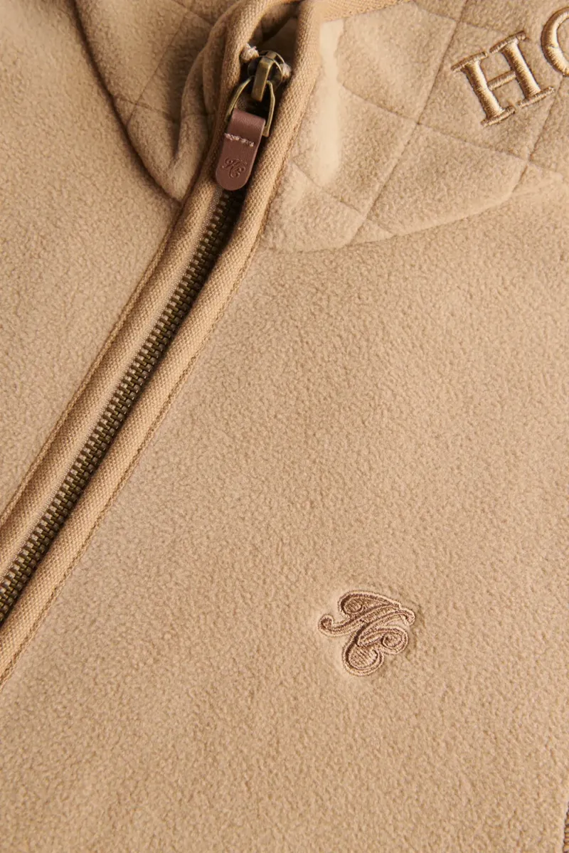 Holland Cooper Country Longline Fleece Gilet in Sand-4