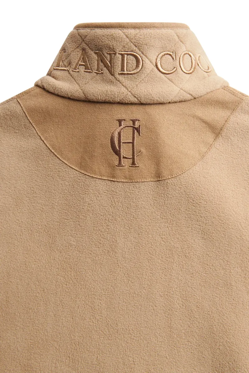 Holland Cooper Country Longline Fleece Gilet in Sand-5