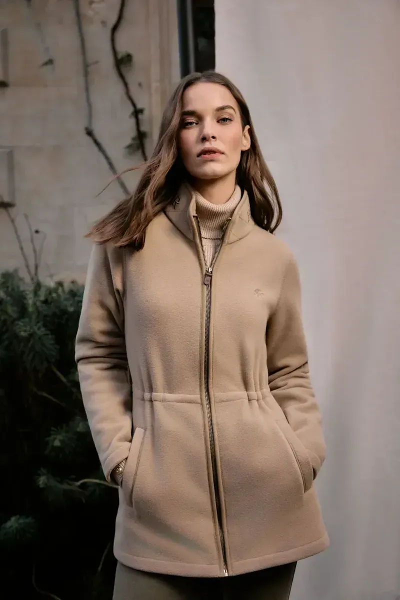 Holland Cooper Country Longline Fleece in Sand-1