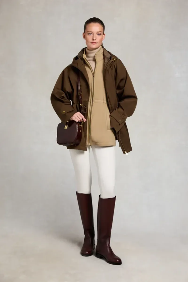 Holland Cooper Country Longline Fleece in Sand-4