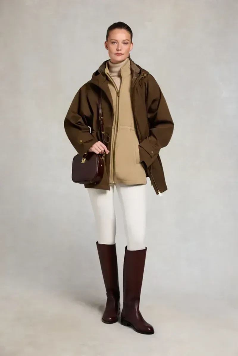 Holland Cooper Country Longline Fleece in Sand-4