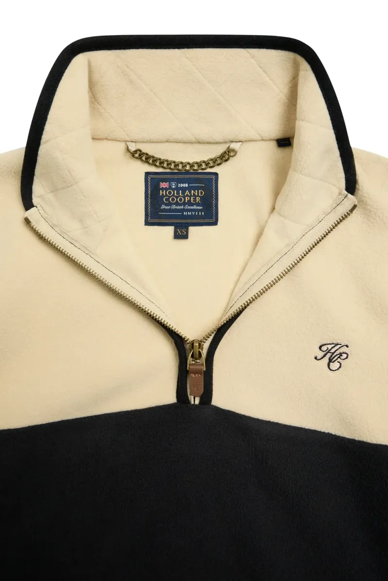 Holland Cooper Country Quarter Zip Jacket in Ecru Navy-6