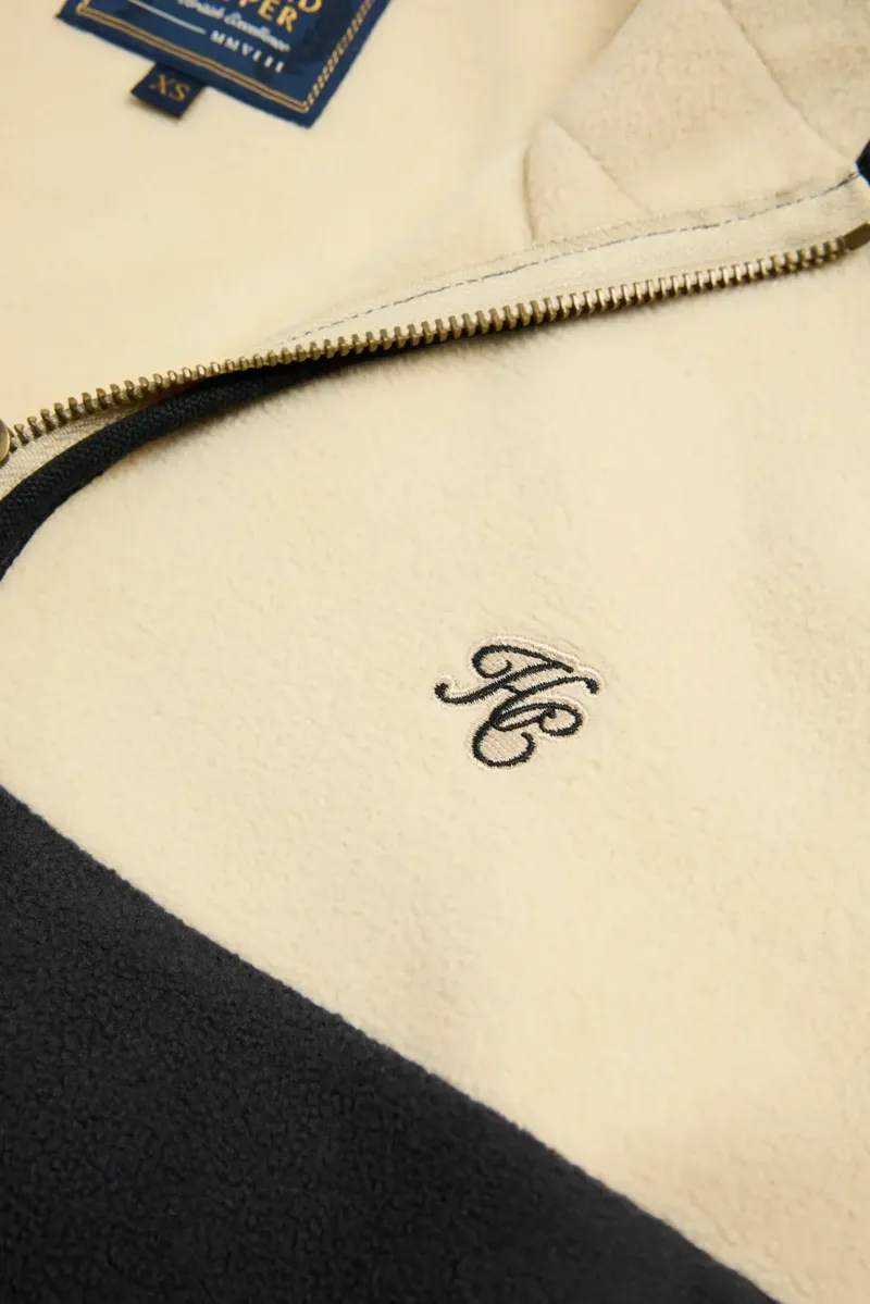 Holland Cooper Country Quarter Zip Jacket in Ecru Navy-7