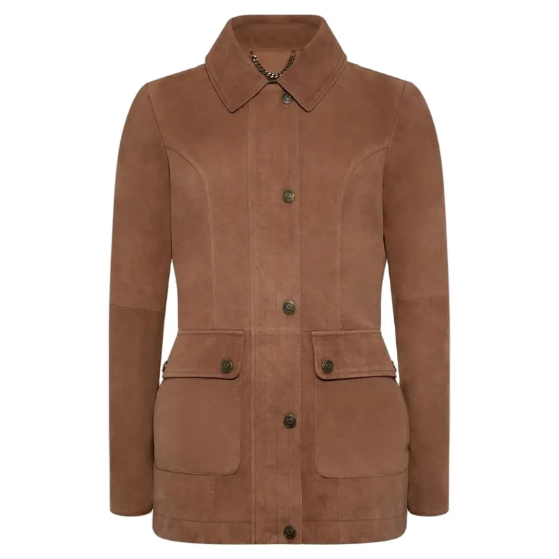 Holland Cooper Country Suede Jacket in Cognac