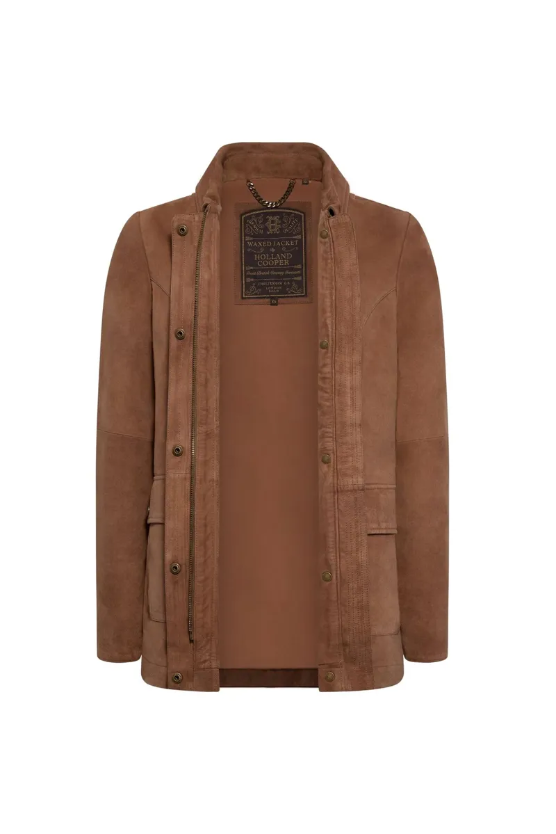 Holland Cooper Country Suede Jacket in Cognac-1