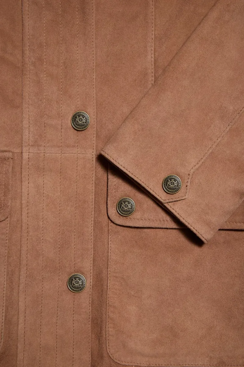 Holland Cooper Country Suede Jacket in Cognac-4
