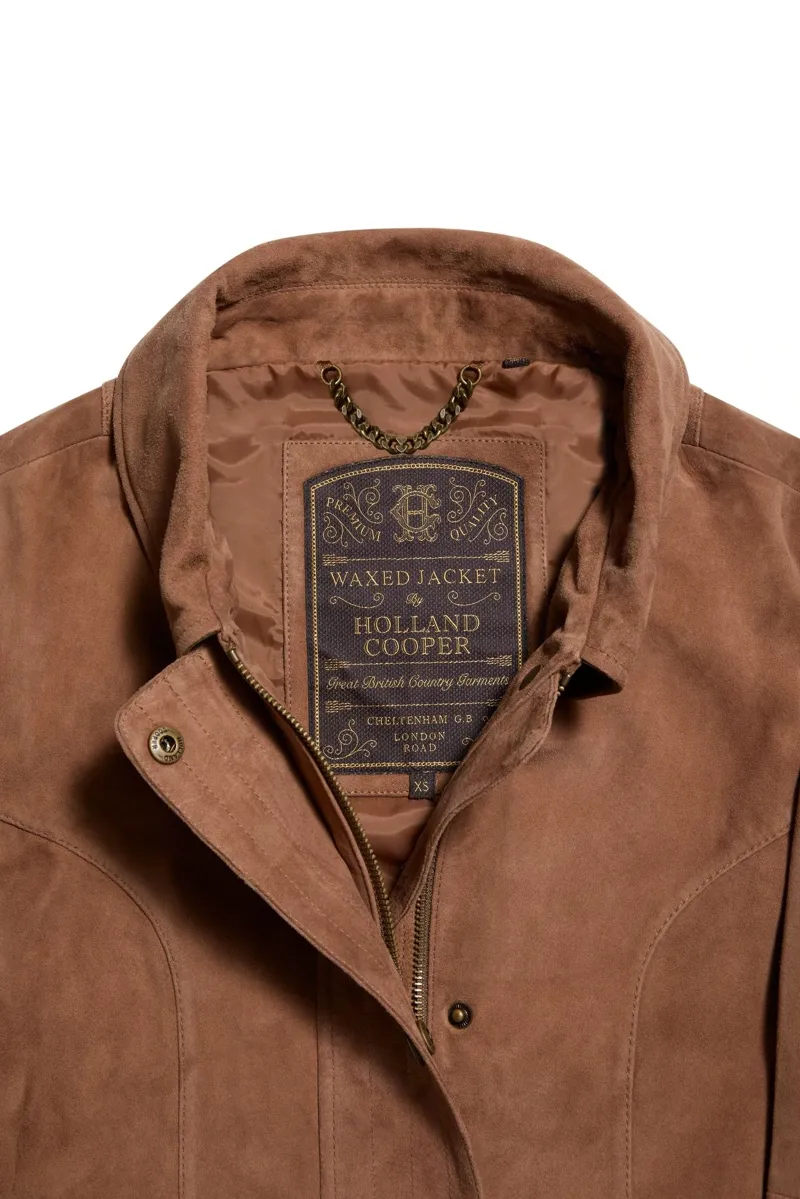 Holland Cooper Country Suede Jacket in Cognac-5