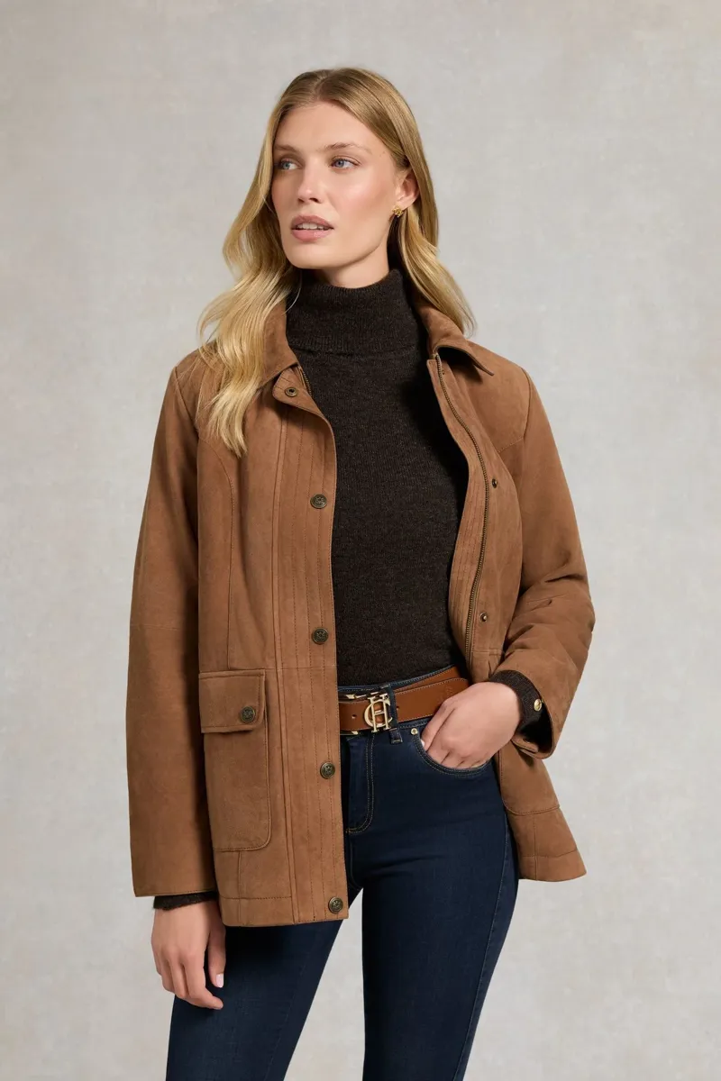 Holland Cooper Country Suede Jacket in Cognac-8