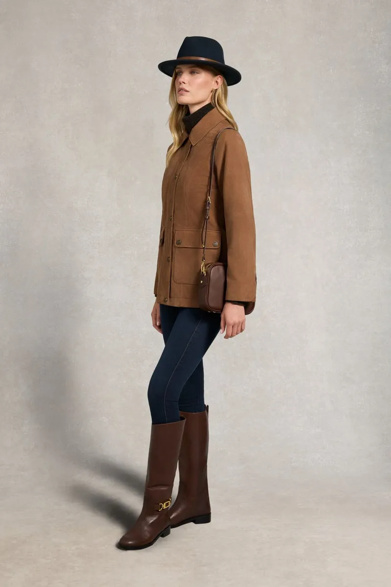 Holland Cooper Country Suede Jacket in Cognac-9