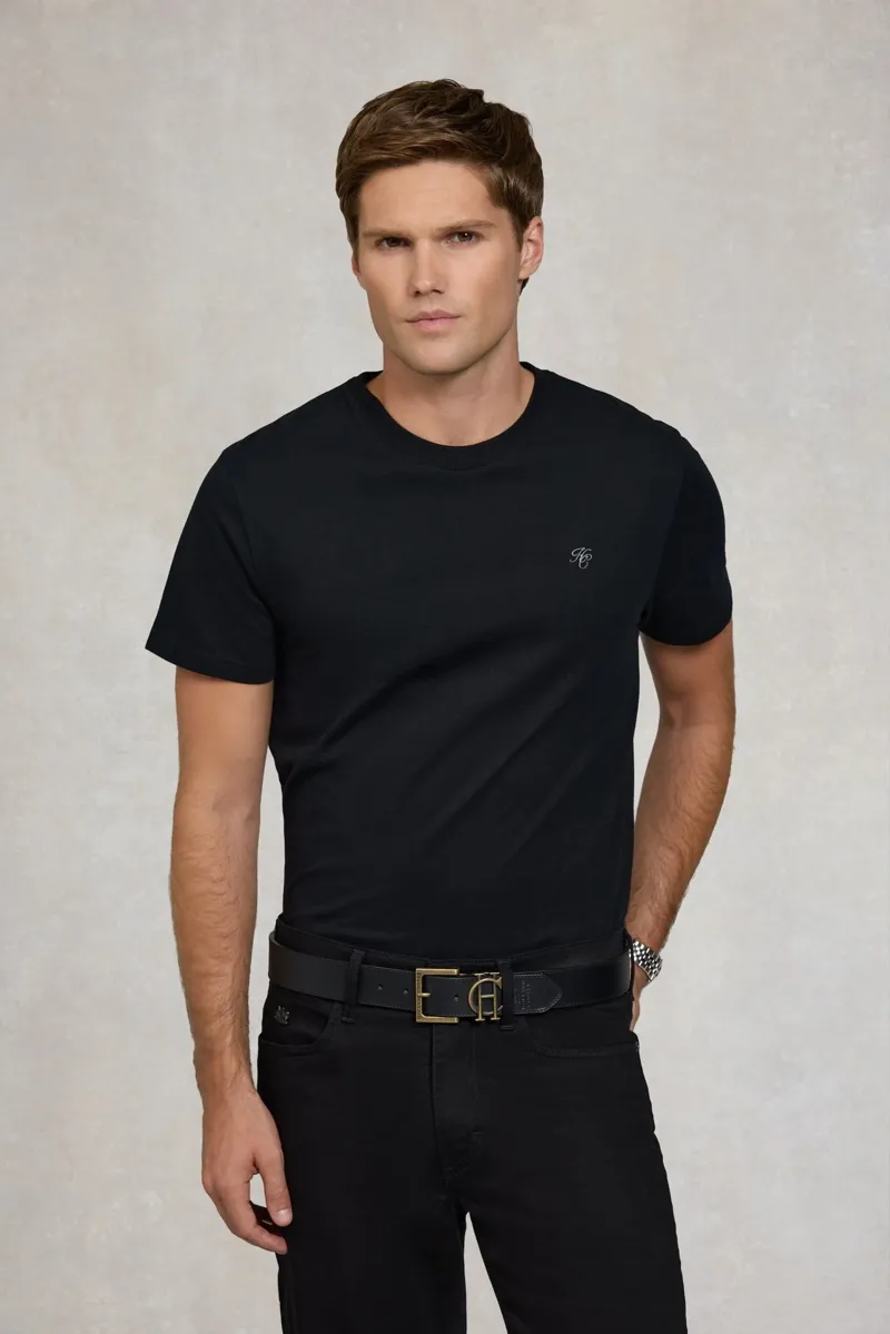 Holland Cooper Crew Neck Men's T-Shirt in Black-1