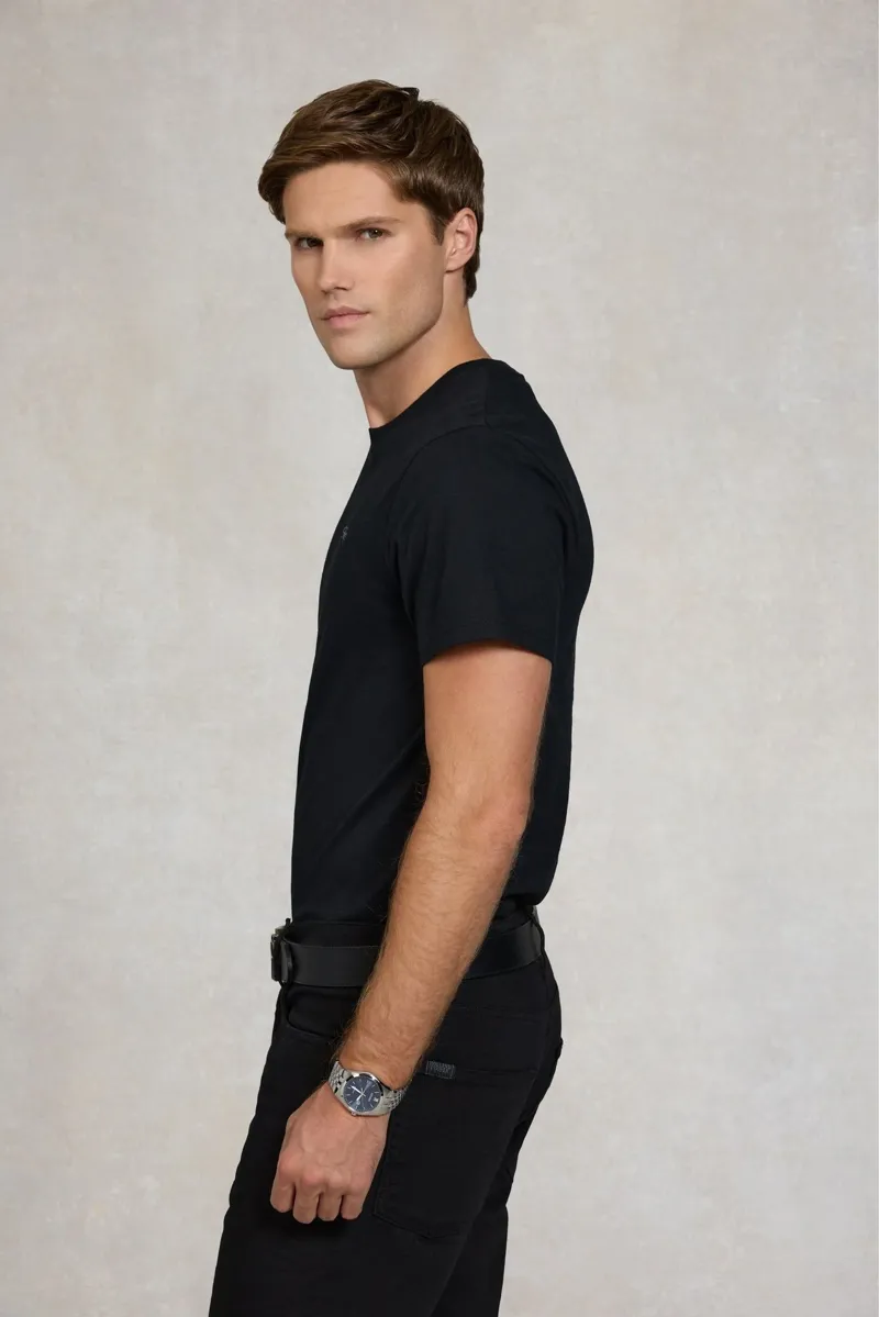 Holland Cooper Crew Neck Men's T-Shirt in Black-2