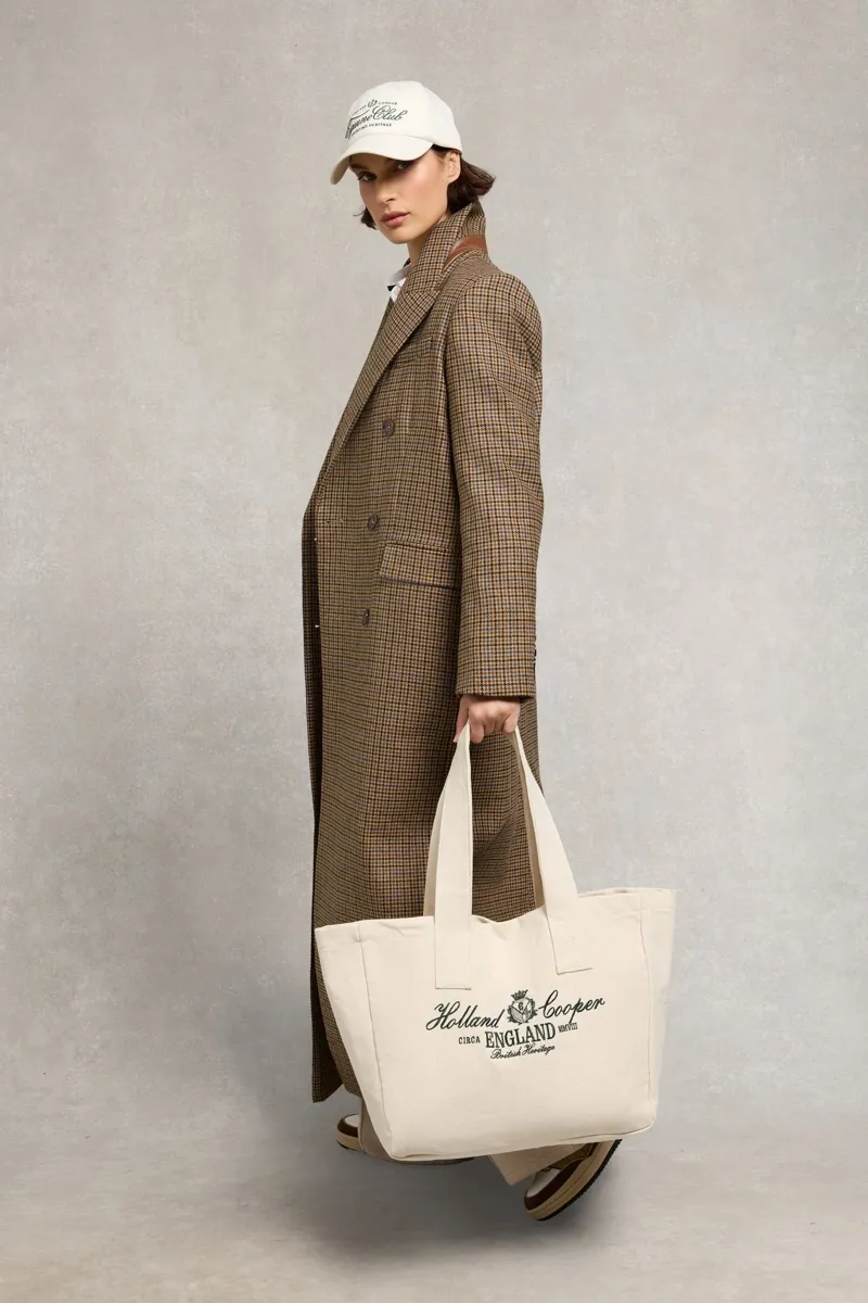 Holland Cooper Essential Tote Bag in Ecru/Racing Green-6